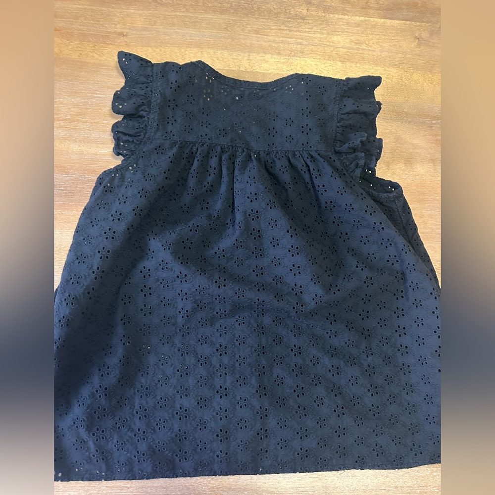 Madewell Women’s Black Eyelet Top 100% Cotton small - Picture 8 of 9